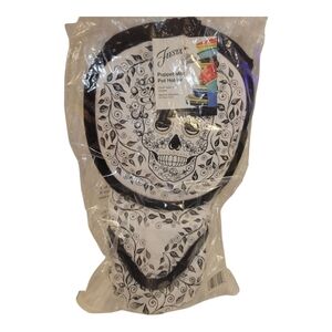 Fiesta Skull and Vine Oven Mitt Sets BLACK AND WHITE